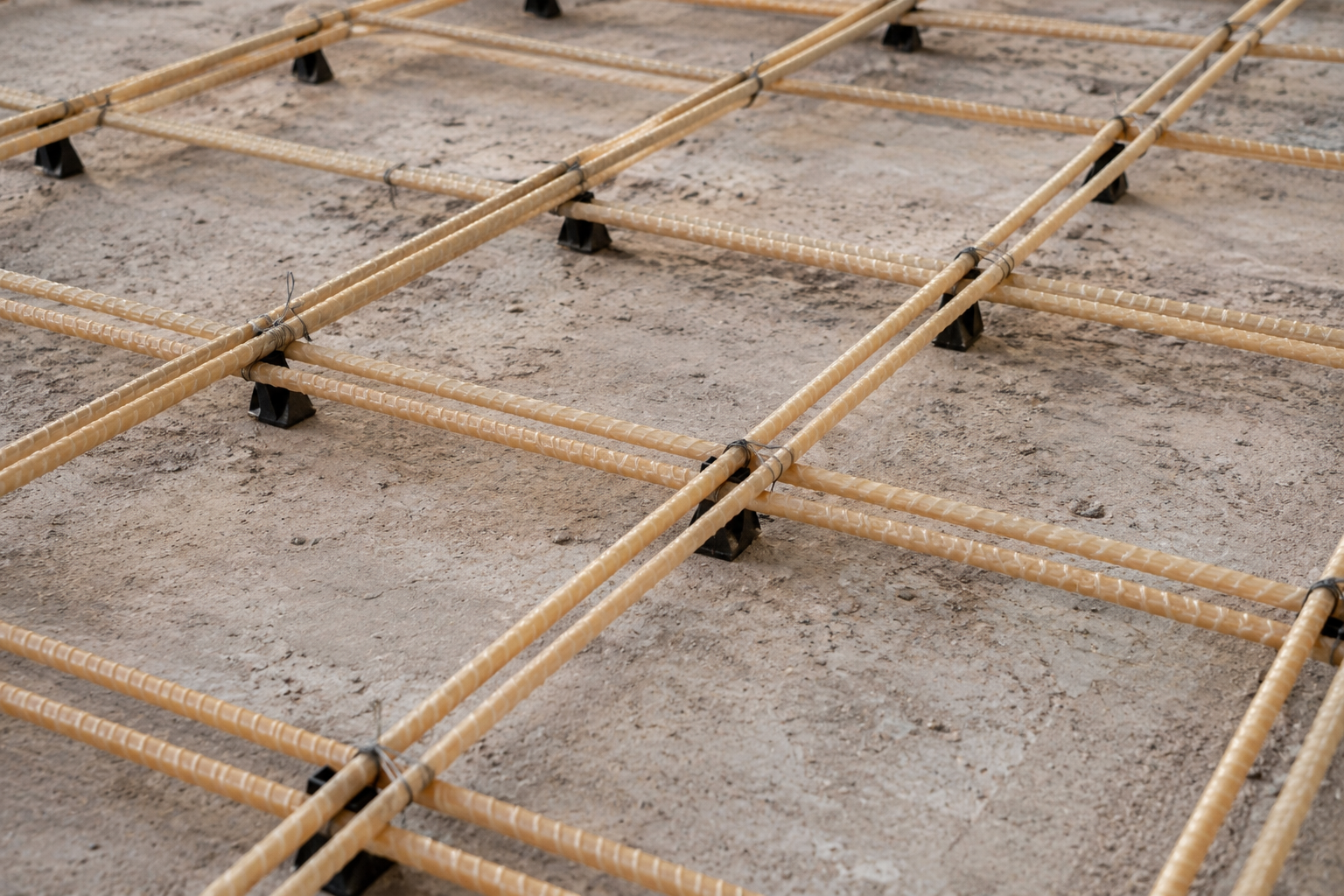 Aeroplex GFRP mesh installed on a concrete base